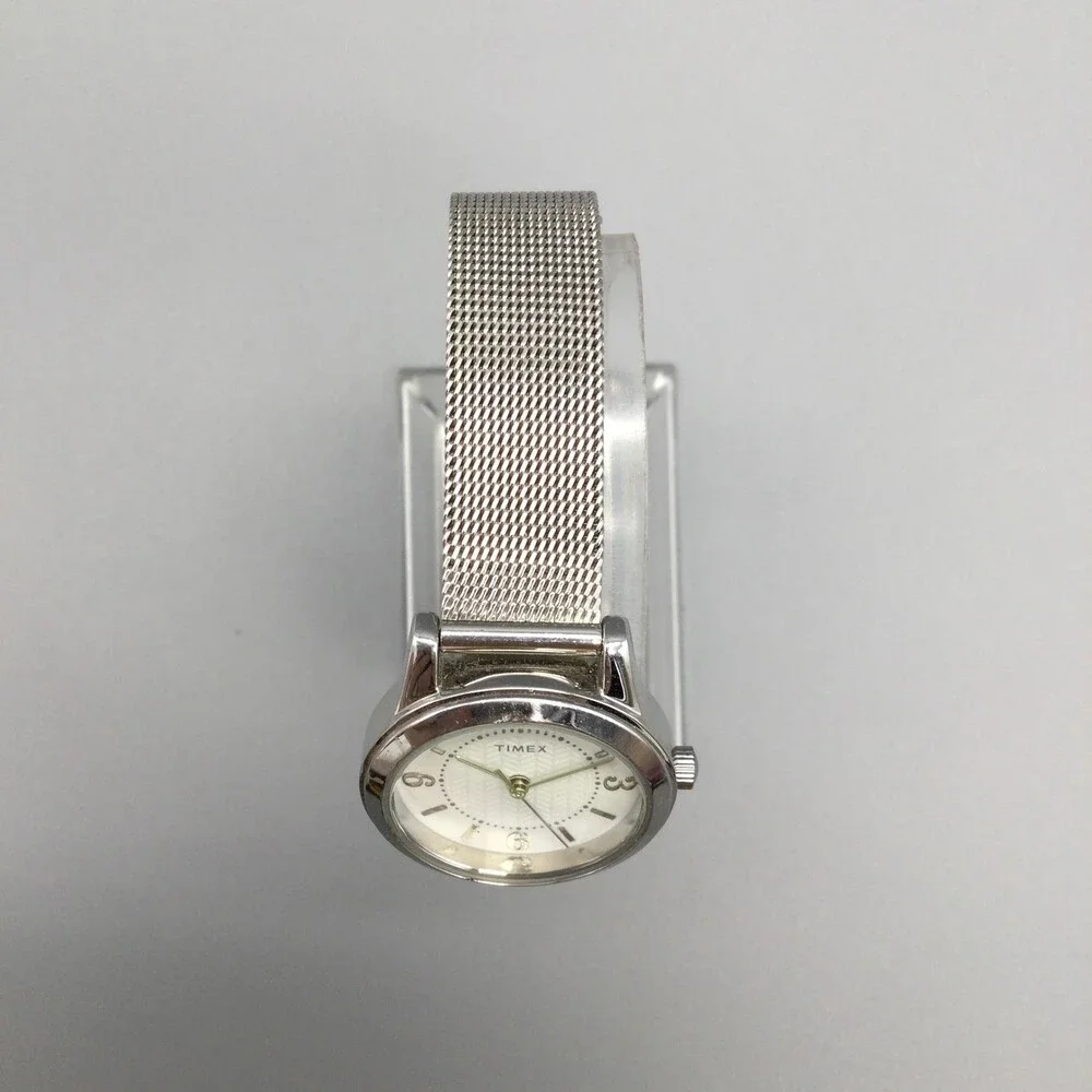 Timex Womens Watch 25mm Silver Tone Mesh Band Stainless Steel New Battery